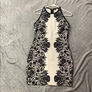 Black and white floral dress